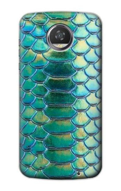 S3414 緑のヘビの鱗 グラフィックプリント Green Snake Scale Graphic Print Motorola Moto Z2 Play, Z2 Force バックケース、フリップケース・カバー