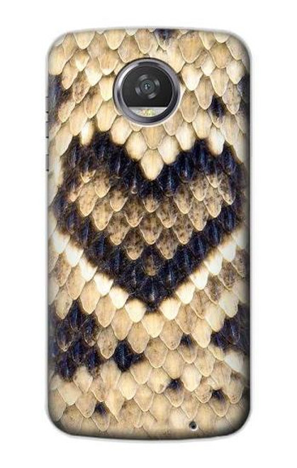 S3417 ダイヤモンドガラガラヘビグラフィックプリント Diamond Rattle Snake Graphic Print Motorola Moto Z2 Play, Z2 Force バックケース、フリップケース・カバー