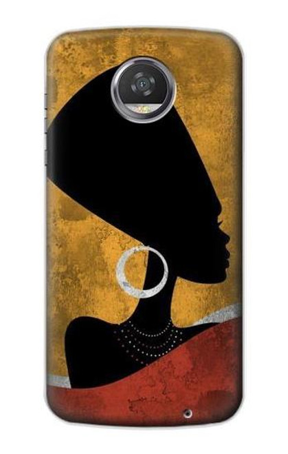 S3453 アフリカの女王ネフェルティティ African Queen Nefertiti Silhouette Motorola Moto Z2 Play, Z2 Force バックケース、フリップケース・カバー