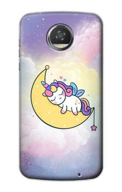 S3485 かわいい眠りユニコーン Cute Unicorn Sleep Motorola Moto Z2 Play, Z2 Force バックケース、フリップケース・カバー