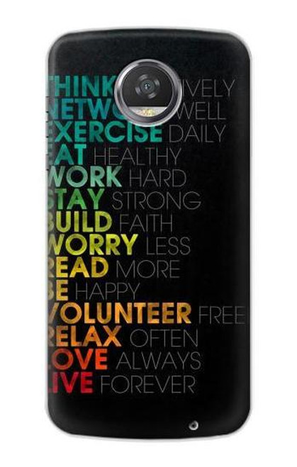 S3523 ポジティブな言葉 Think Positive Words Quotes Motorola Moto Z2 Play, Z2 Force バックケース、フリップケース・カバー