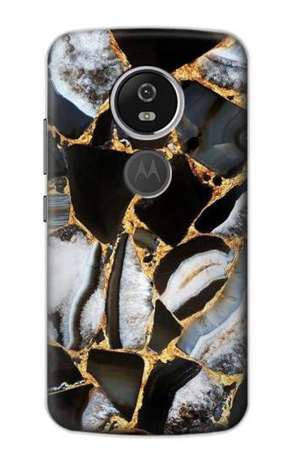 S3419 金の大理石のグラフィックプリント Gold Marble Graphic Print Motorola Moto E5 Plus バックケース、フリップケース・カバー