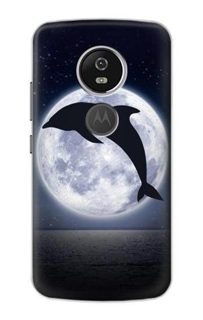 S3510 ドルフィン Dolphin Moon Night Motorola Moto E5 Plus バックケース、フリップケース・カバー