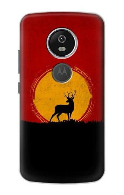 S3513 鹿の夕日 Deer Sunset Motorola Moto E5 Plus バックケース、フリップケース・カバー