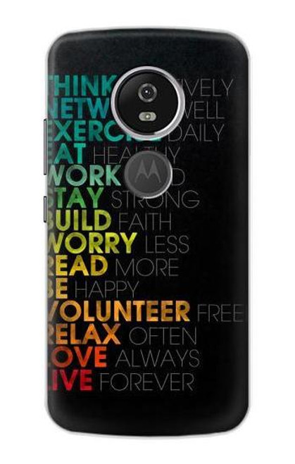 S3523 ポジティブな言葉 Think Positive Words Quotes Motorola Moto E5 Plus バックケース、フリップケース・カバー