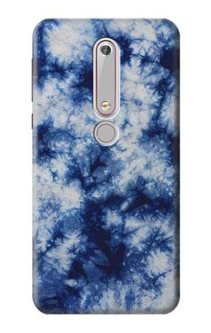 S3439 インディゴタイダイ Fabric Indigo Tie Dye Nokia 6.1, Nokia 6 2018 バックケース、フリップケース・カバー