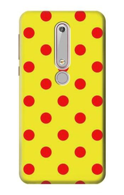 S3526 赤い水玉 Red Spot Polka Dot Nokia 6.1, Nokia 6 2018 バックケース、フリップケース・カバー
