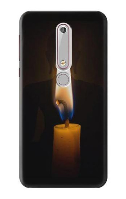 S3530 仏 Buddha Candle Burning Nokia 6.1, Nokia 6 2018 バックケース、フリップケース・カバー