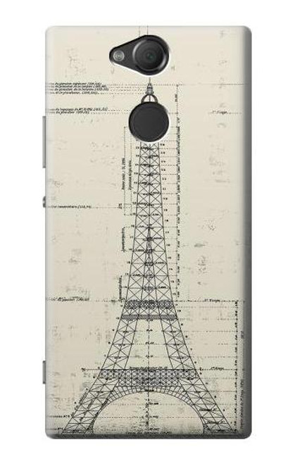 S3474 エッフェル建築図面 Eiffel Architectural Drawing Sony Xperia XA2 バックケース、フリップケース・カバー