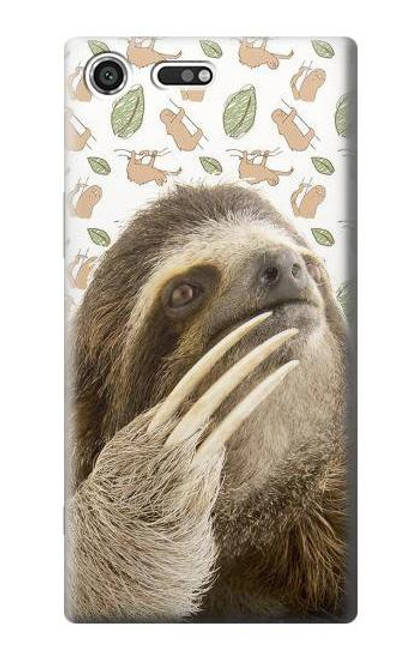 S3559 ナマケモノ Sloth Pattern Sony Xperia XZ Premium バックケース、フリップケース・カバー