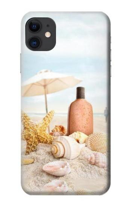 S1425 浜ときれいな貝殻 Seashells on The Beach iPhone 11 バックケース、フリップケース・カバー