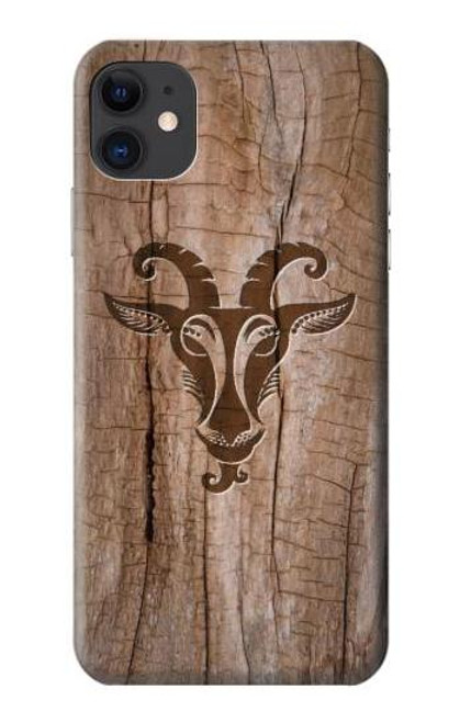 S2183 ヤギ 木材 グラフィックプリント Goat Wood Graphic Printed iPhone 11 バックケース、フリップケース・カバー