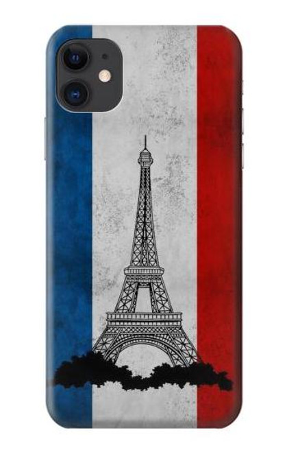 S2859 ヴィンテージフランスの旗エッフェル塔 Vintage France Flag Eiffel Tower iPhone 11 バックケース、フリップケース・カバー