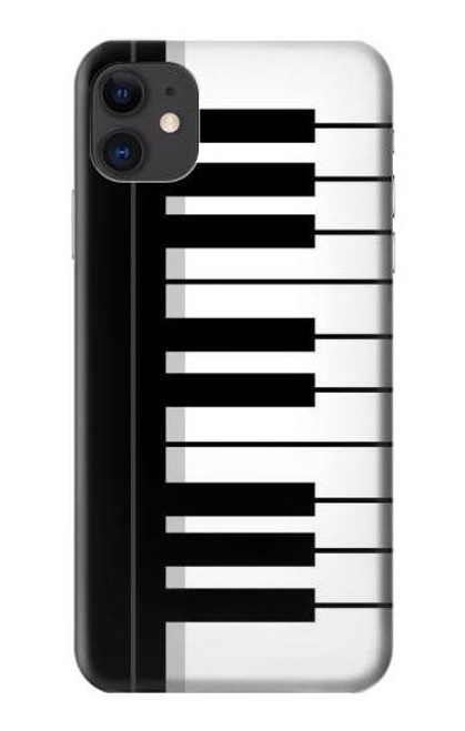 S3078 黒と白のピアノキーボード Black and White Piano Keyboard iPhone 11 バックケース、フリップケース・カバー