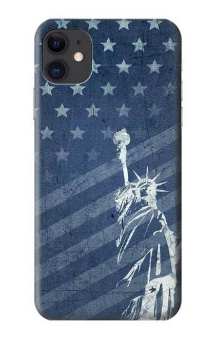 S3450 米国旗の自由の女神 US Flag Liberty Statue iPhone 11 バックケース、フリップケース・カバー