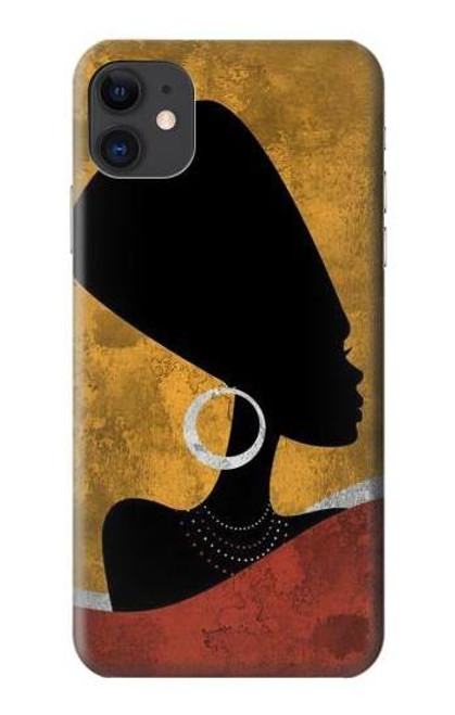 S3453 アフリカの女王ネフェルティティ African Queen Nefertiti Silhouette iPhone 11 バックケース、フリップケース・カバー