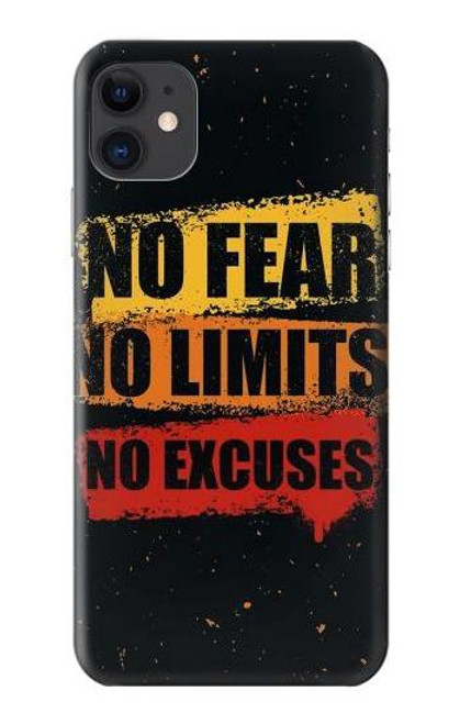 S3492 恐れのない言い訳のない No Fear Limits Excuses iPhone 11 バックケース、フリップケース・カバー