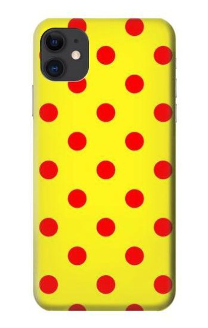 S3526 赤い水玉 Red Spot Polka Dot iPhone 11 バックケース、フリップケース・カバー