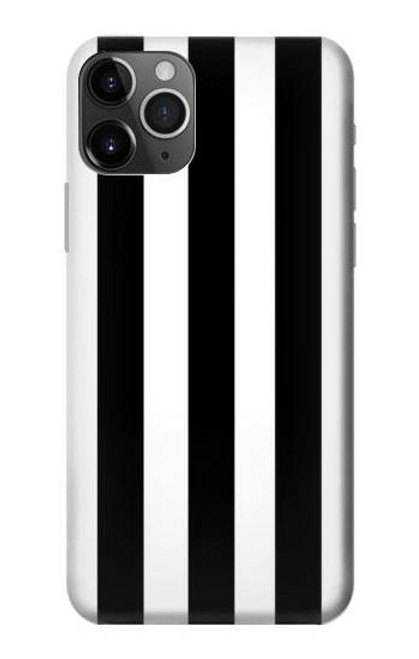 S2297 黒と白の縦縞 Black and White Vertical Stripes iPhone 11 Pro バックケース、フリップケース・カバー