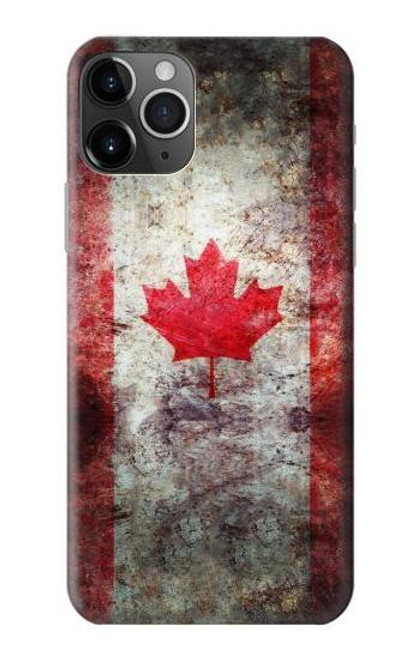 S2490 カナダメープルリーフ旗 Canada Maple Leaf Flag Texture iPhone 11 Pro バックケース、フリップケース・カバー