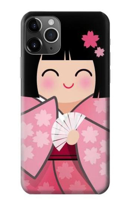 S3042 雛人形 着物桜 Japan Girl Hina Doll Kimono Sakura iPhone 11 Pro バックケース、フリップケース・カバー