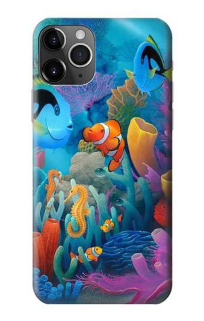 S3227 水中の世界の漫画 Underwater World Cartoon iPhone 11 Pro バックケース、フリップケース・カバー