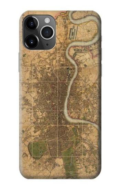 S3230 ロンドンのヴィンテージマップ Vintage Map of London iPhone 11 Pro バックケース、フリップケース・カバー