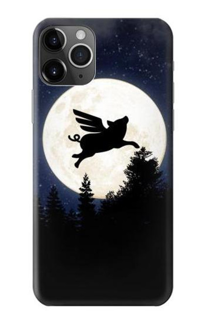 S3289 飛豚 満月 Flying Pig Full Moon Night iPhone 11 Pro バックケース、フリップケース・カバー