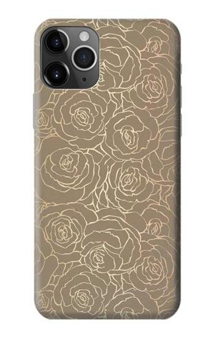 S3466 ゴールドローズ柄 Gold Rose Pattern iPhone 11 Pro バックケース、フリップケース・カバー