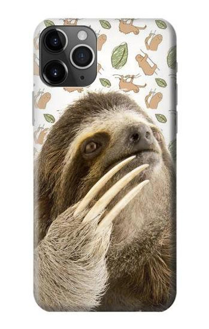 S3559 ナマケモノ Sloth Pattern iPhone 11 Pro バックケース、フリップケース・カバー