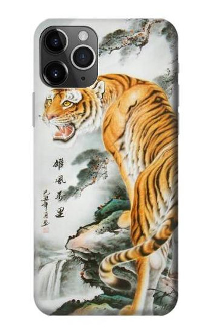 S2750 虎の絵画 Oriental Chinese Tiger Painting iPhone 11 Pro Max バックケース、フリップケース・カバー