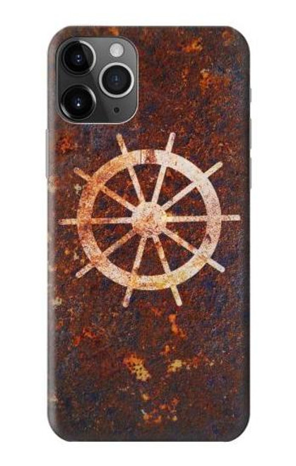 S2766 船 ホイール 錆 Ship Wheel Rusty Texture iPhone 11 Pro Max バックケース、フリップケース・カバー