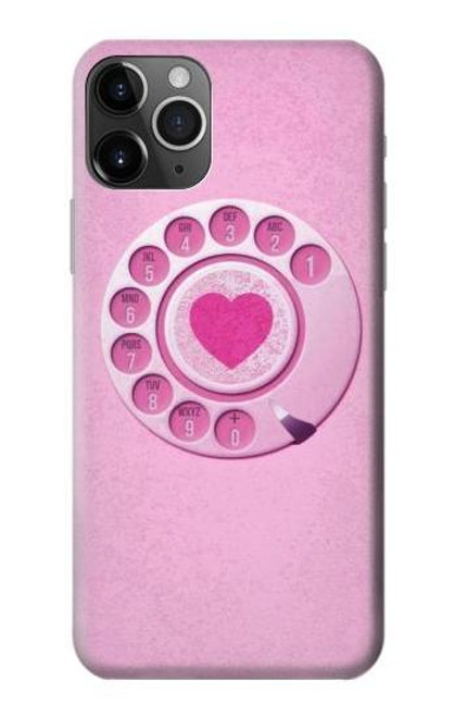 S2847 ピンクロータリー電話 Pink Retro Rotary Phone iPhone 11 Pro Max バックケース、フリップケース・カバー