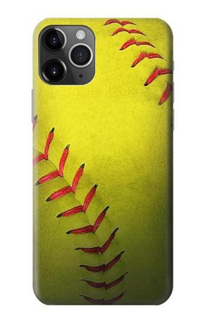 S3031 黄色のソフトボール Yellow Softball Ball iPhone 11 Pro Max バックケース、フリップケース・カバー