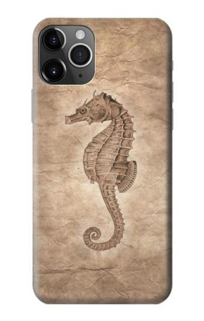 S3214 タツノオトシゴスケルトン化石 Seahorse Skeleton Fossil iPhone 11 Pro Max バックケース、フリップケース・カバー