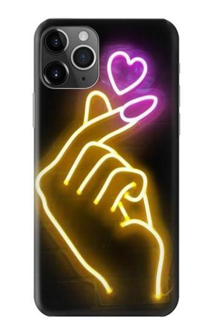 S3512 かわいいミニハート Cute Mini Heart Neon Graphic iPhone 11 Pro Max バックケース、フリップケース・カバー
