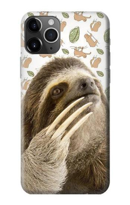 S3559 ナマケモノ Sloth Pattern iPhone 11 Pro Max バックケース、フリップケース・カバー