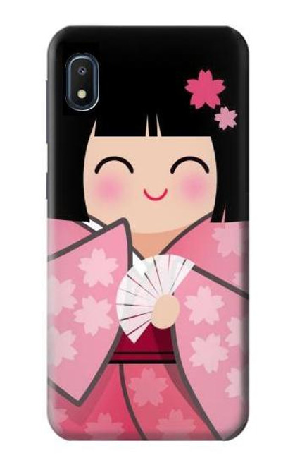 S3042 雛人形 着物桜 Japan Girl Hina Doll Kimono Sakura Samsung Galaxy A10e バックケース、フリップケース・カバー