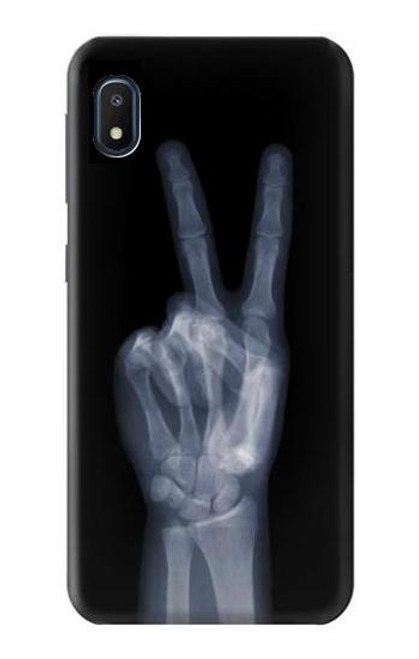 S3101 X線平和サイン手指 X-ray Peace Sign Fingers Samsung Galaxy A10e バックケース、フリップケース・カバー