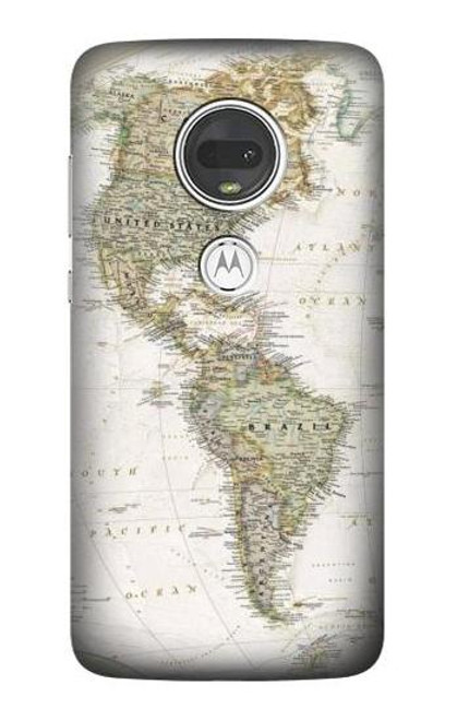 S0604 世界地図 World Map Motorola Moto G7, Moto G7 Plus バックケース、フリップケース・カバー