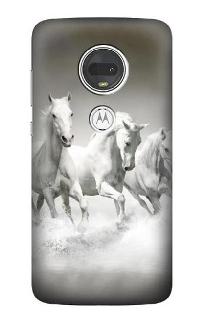 S0933 白馬 White Horses Motorola Moto G7, Moto G7 Plus バックケース、フリップケース・カバー