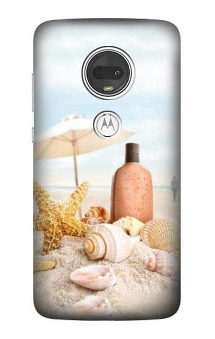 S1425 浜ときれいな貝殻 Seashells on The Beach Motorola Moto G7, Moto G7 Plus バックケース、フリップケース・カバー