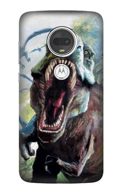 S1453 恐竜 チラノサウルス Trex Tyrannosaurus Rex Dinosaur Motorola Moto G7, Moto G7 Plus バックケース、フリップケース・カバー
