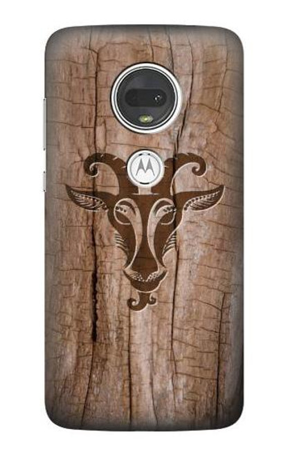 S2183 ヤギ 木材 グラフィックプリント Goat Wood Graphic Printed Motorola Moto G7, Moto G7 Plus バックケース、フリップケース・カバー