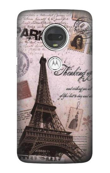S2211 パリエッフェル塔ポストカード Paris Postcard Eiffel Tower Motorola Moto G7, Moto G7 Plus バックケース、フリップケース・カバー