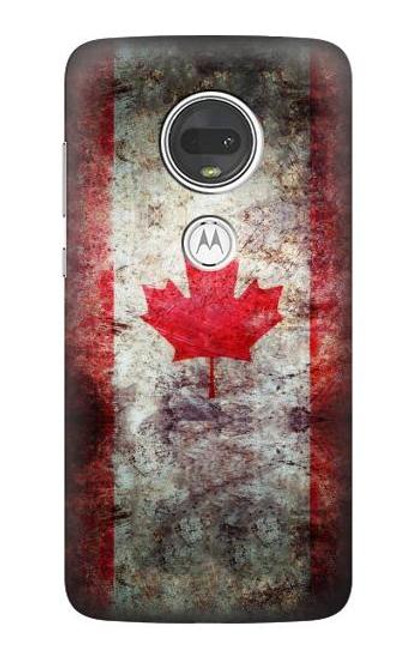 S2490 カナダメープルリーフ旗 Canada Maple Leaf Flag Texture Motorola Moto G7, Moto G7 Plus バックケース、フリップケース・カバー