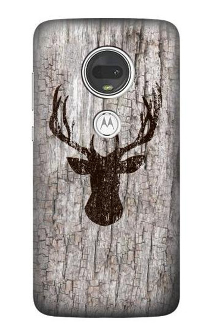 S2505 トナカイ古い木材グラフィックプリント Reindeer Head Old Wood Texture Graphic Printed Motorola Moto G7, Moto G7 Plus バックケース、フリップケース・カバー