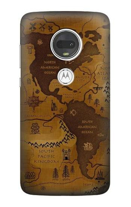 S2861 アンティークの世界地図 Antique World Map Motorola Moto G7, Moto G7 Plus バックケース、フリップケース・カバー