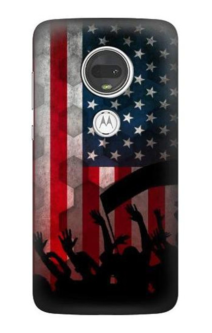 S2989 アメリカサッカー USA American Football Soccer Flag Motorola Moto G7, Moto G7 Plus バックケース、フリップケース・カバー