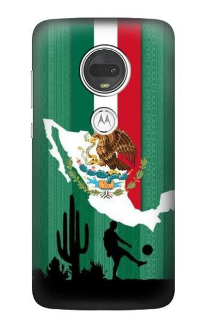 S2994 メキシコサッカー Mexico Football Soccer Map Flag Motorola Moto G7, Moto G7 Plus バックケース、フリップケース・カバー